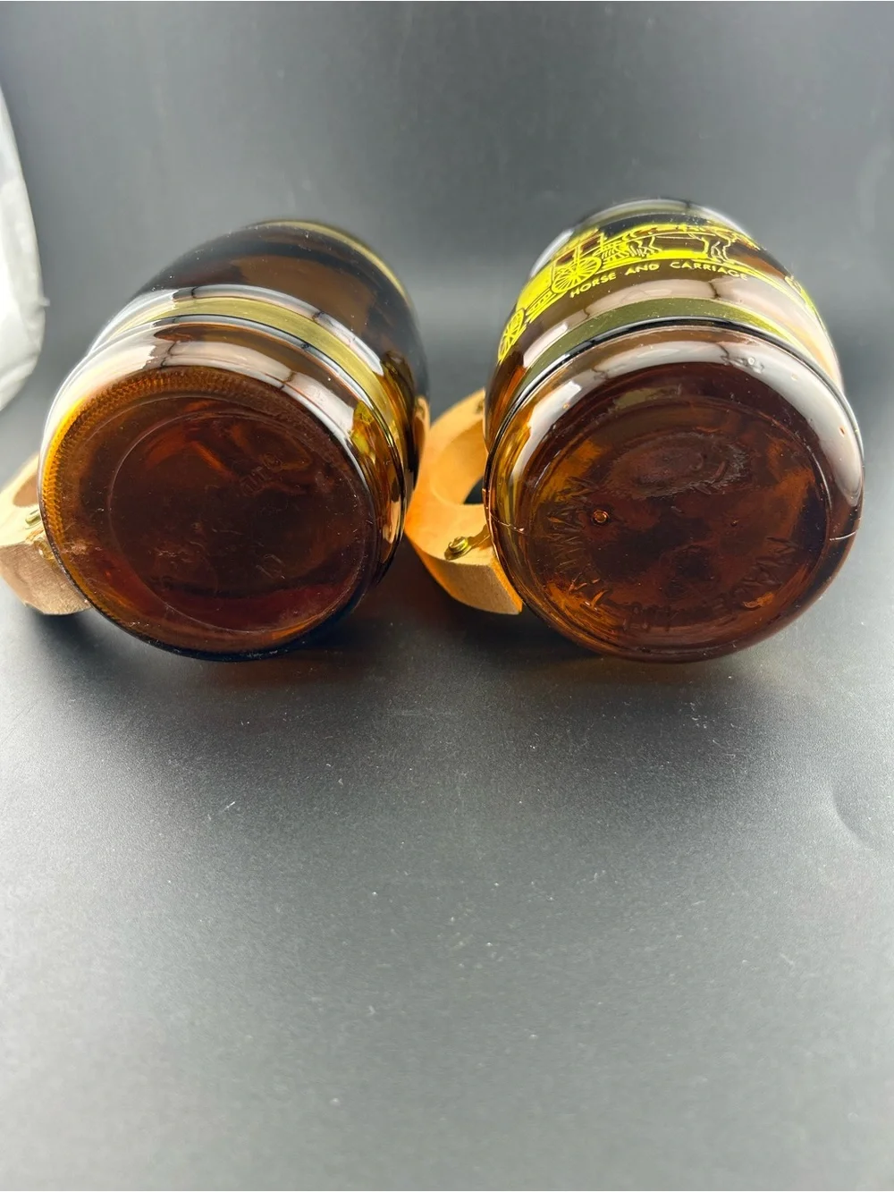 Vintage Siesta Ware Amber Glass Barrel Mugs - Set of 2